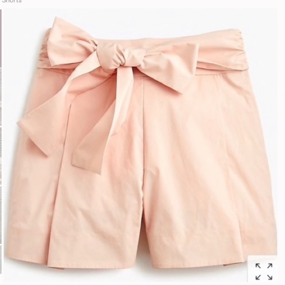 J. Crew Tie Waist Cotton Flared Shorts - Picture 3 of 8
